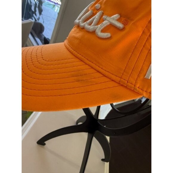 Titleist Pro V1 Golf Hat Neon Orange Adjustable Strapback Cap FJ Footjoy Nylon - Picture 6 of 10
